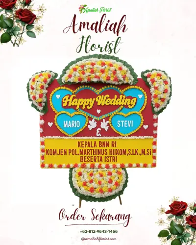 Karangan Papan Bunga Pernikahan di Muara Dua